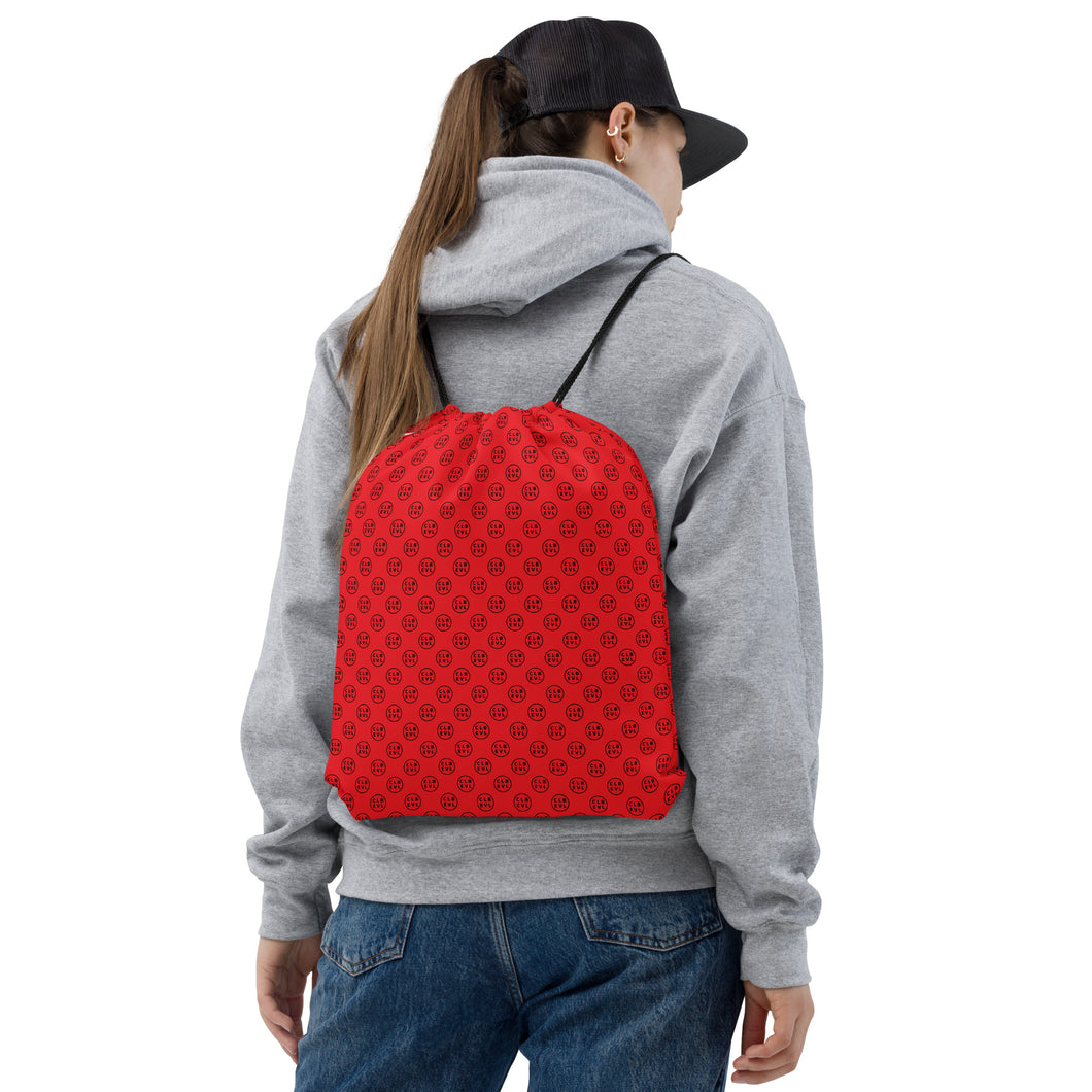 Red All-Over Drawstring Bag